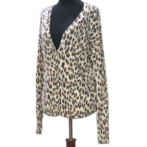 Wild Side Loft Leopard Cardigan Soft Knit Button-Up - Size Medium